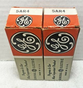 Matched Pair Nos 1961 Ge (usa) 5ar4 (gz34) Rectifier Tubes (97b)