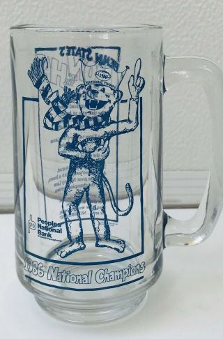 Penn State 1986 National Champions Lion in the Hat By Dr Joe Paterno Glass Mug 3