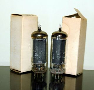 Rare Matched Pair Rca 6973 Black Plate Tubes - Very Strong