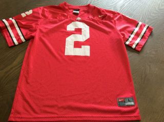 Ohio State Buckeyes 2 Nike Football Jersey Youth Large Boys Red College Euc