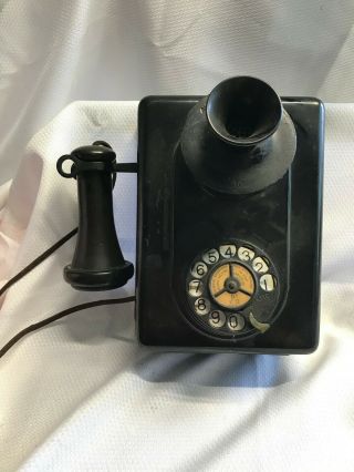 Vtg Automatic Electric Co.  Rotary Dial Wall Mount Phone U.  S.  A