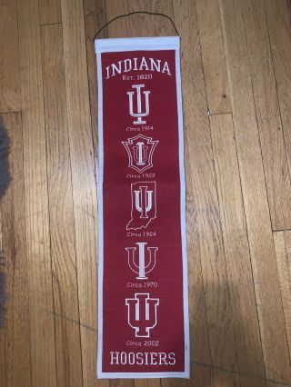 Indiana University Iu Felt Wall Hanging Banner Sewn Embroidered