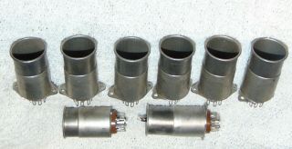 8 Nos Bakelite Cinch Vintage 9 Pin Tube Sockets W/ Adjustable Shields 12ax7 6922