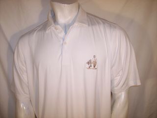 Fairway & Greene Tech Xxl/xl White Poly/spandex Polo Shirt Woodland Golf Club