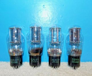 4 Sylvania Jan - Chs - 6b4g Tubes Black Plates Support Rods D Getter Mica Snubbers