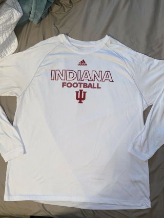 Team Issued Indiana University Hoosiers Adidas Long Sleeve Football Shirt