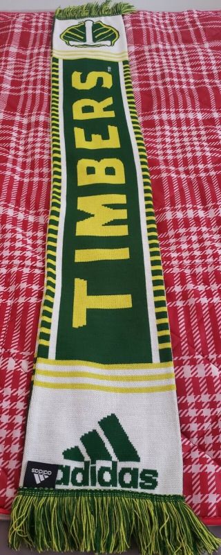 Portland Timbers Fc Scarf Adidas Soccer Mls Double - Sided
