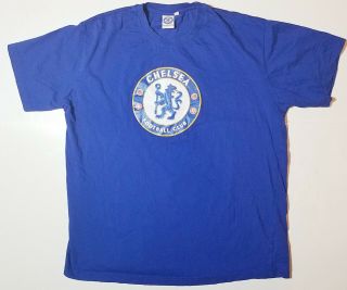 Official Chelsea Fc Soccer Football T - Shirt Blue Short Sleeve Size Xl