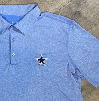 Dallas Cowboys Authentic Star Logo Polo Golf Xl Blue Shirt Nfl