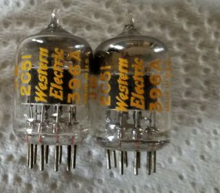 2 Vintage Western Electric 396a Jw 2c51 Amplifier Tubes Pair D Getter