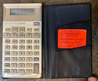 Vtg Ultra Rare Texas Instruments Prototype Ba 35 Ii Calculator Cb Wilson Estate