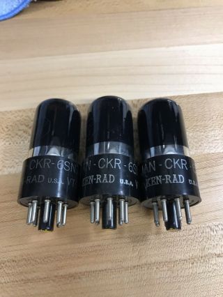 3 Ken - Rad Jan - Ckr 6sn7 - Gt Vt - 231 Smoked Glass Early Date Codes Vacuum Tube