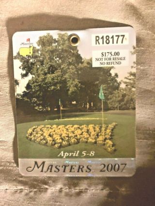 2007 Masters Tournament Ticket Augusta Ga