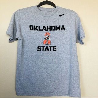 Nike Ok Oklahoma State Cowboys Osu Pistol Pete College Sports T - Shirt Gray Med
