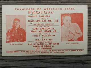 1952 Wrestling Postcard Lord Carlton Vs Man Mountain Dean Jr 7