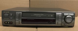 Aiwa Hv - Mx100 Vhs Vcr Worldwide Player For Parts/repair Cassette Jammed