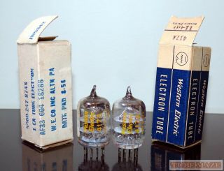 Matched Pair Western Electric 5842/417a Tubes D - Getter - Very Strong