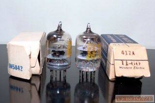 Matched Pair Western Electric 5842/417A tubes D - getter - Very Strong 2