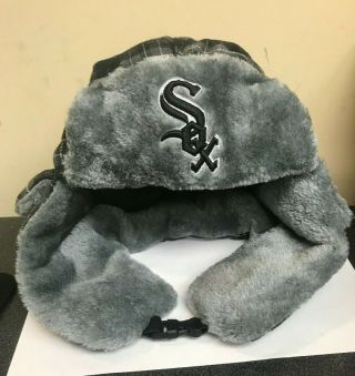 Chicago White Sox Winter Ushanka Fuzzy Hat With Coca Cola Logo Sga