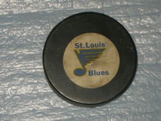 St.  Louis Blues Puck Nhl 1972 - 1974 Rubber Crested Biltrite Slug