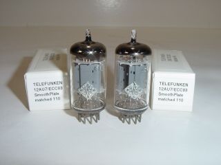 2 Vintage Telefunken 12au7 Ecc82 Smooth Plate Matched Amplifier Tube Pair 2
