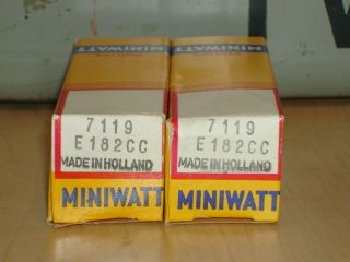 2 Philips Miniwatt 7119/e182cc Nos/nib Matched/balanced Tubes Holland