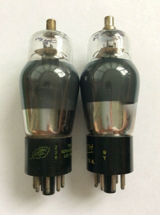 Matched Pair Sylvania 6f8g Tubes Valves 6sn7 Substitute Nos - Test With Adapters