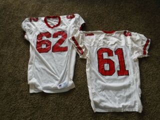 Football Jerseys White And Red Various Sizes And Numbers