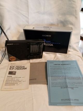Vintage Sony Icf - 7600a Fm/mw/sw Vintage Shortwave Radio Made In Japan