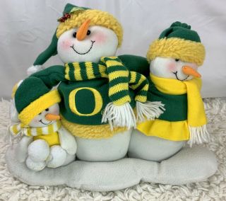 University Of Oregon Ducks Snowman Plush With 3 Snowmen Christmas Decor