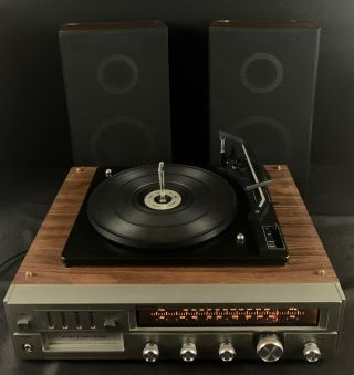 Emerson Record Player Turntable 8 Track Am/fm Wood Grain Vintage 1970 
