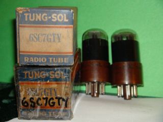 Nib Nos Pair Tung Sol 6sc7 Vacuum Tubes Very Strong Very Tightly Matched Bogey,