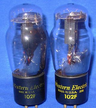 Strong Matched Pair Western Electric 102f Triode Vacuum Tubes 1951/52 Dates S