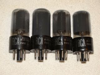 4 X 6v6gt Rca Tubes Smoked Glass Strong Matched Quad