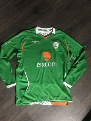 Vintage Ireland National Home Football Long Sleeve Umbro Soccer Jersey Mens Xl