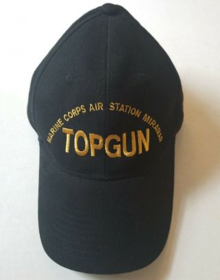 Topgun Marine Corps Air Station Miramar Military Black Embroidered Vision Hat
