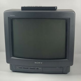 Sony Trinitron Color Retro Gaming Television Model Kv - 13tr28 With Remote