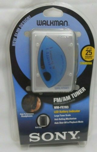 Nos Sony Walkman Fm/am Tuner Radio Cassette Player Wm - Fx193 Nrfp H4