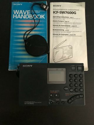 Sony Icf - Sw7600g Fm/sw/mw/lw Pll Synthesized World Band Ssb Receiver W/manuals