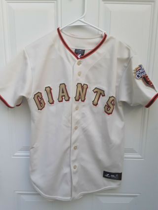 San Francisco Giants Brian Wilson 38 World Series Patch Youth L Jersey Shirt