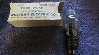 (1) Nos Nib 110 Hytron Western Electric Vt - 52 Bp Special 45 Triode Audio Tube