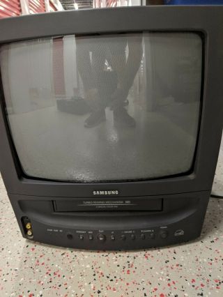 Samsung Cxj1352 13 " Dual Tv Television & Vhs Player Combo No Remote “tested”