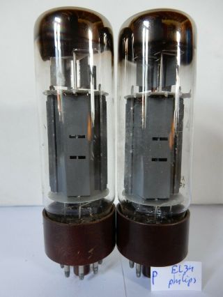 2x El34 Philips Double Dd Matched Old Production Tube Valve Rohre