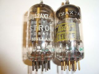 One Mullard 12ax7 Tubes,  In Daystrom & Realistic Labels,  High Ratings