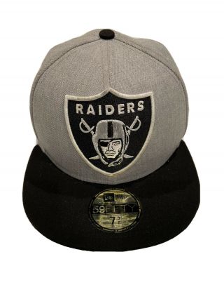 59fifty Los Angeles Raiders Era Hat Gray Size 7 3/8 Vintage