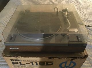 Vtg Pioneer Pl - 115d Automatic Return Stereo Turntable Japan For Repair Or Parts