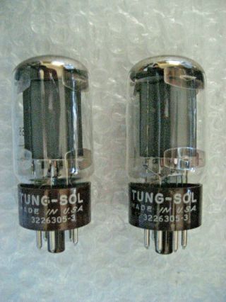 Pair Tung Sol 5881 6l6wgb Vintage Mil Spec Power Pentodes 539c 2