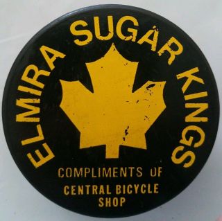 Elmira Sugar Kings Vintage Official Hockey Puck Made In Czechoslovakia