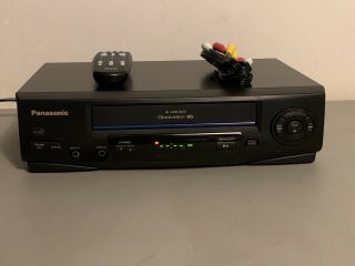 Panasonic Vcr 4 Head Hi - Fi Vhs Player With Remote Cables Pv - V402