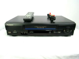 Panasonic Pv - V4611hi - Fi Vhs Vcr Player With Remote And Av Cables